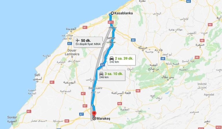 Kazablanka Marakeş Trenle ve Otobüsle Nasıl Giderim