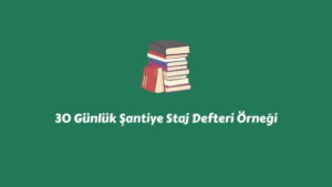 30 Günlük Şantiye Staj Defteri Örneği